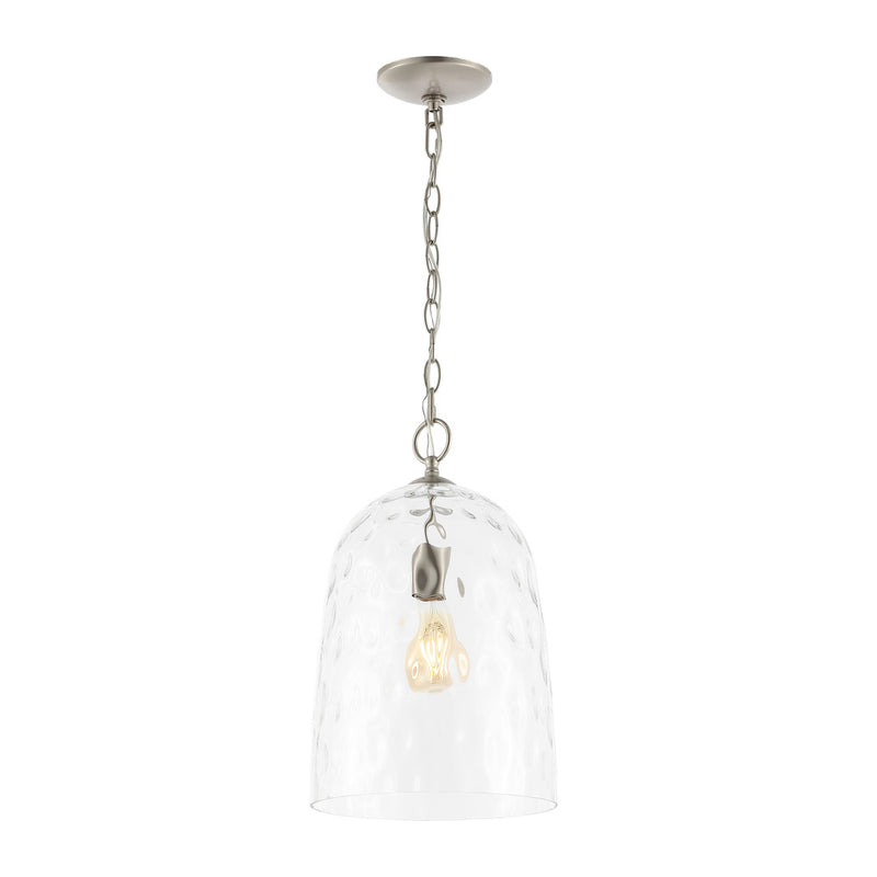 Matilda 10" Industrial Designer Iron/Dimple Glass Dome LED Pendant - JONATHAN Y
