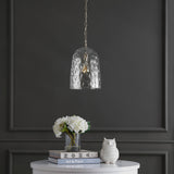 Matilda 10" Industrial Designer Iron/Dimple Glass Dome LED Pendant - JONATHAN Y