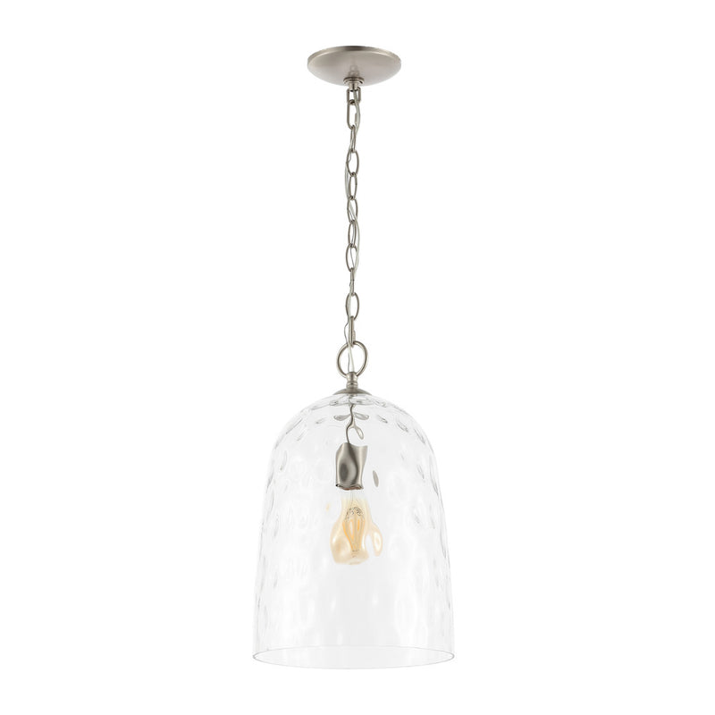 Matilda 10" Industrial Designer Iron/Dimple Glass Dome LED Pendant - JONATHAN Y