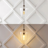 Hayes 11.25"  Industrial Farmhouse Iron/Glass LED Pendant - JONATHAN Y
