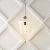 Hayes 11.25"  Industrial Farmhouse Iron/Glass LED Pendant - JONATHAN Y