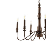 Victoria 29" Rustic Midcentury Iron LED Chandelier - JONATHAN Y
