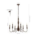 Victoria 29" Rustic Midcentury Iron LED Chandelier - JONATHAN Y