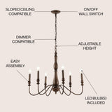 Victoria 29" Rustic Midcentury Iron LED Chandelier - JONATHAN Y