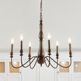 Victoria 29" Rustic Midcentury Iron LED Chandelier - JONATHAN Y