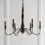 Victoria 29" Rustic Midcentury Iron LED Chandelier - JONATHAN Y