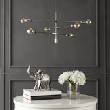Atlas Modern Vintage Iron Arm-Adjustable LED Chandelier - JONATHAN Y