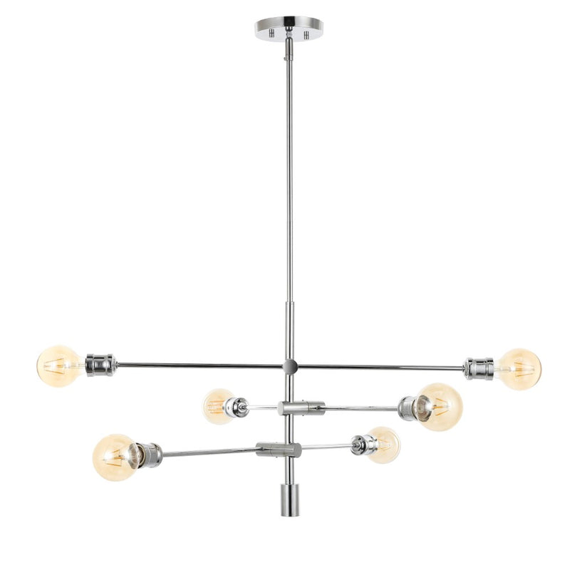Atlas Modern Vintage Iron Arm-Adjustable LED Chandelier - JONATHAN Y
