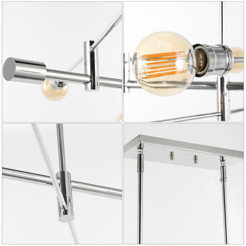 Atlas Modern Vintage Iron Arm-Adjustable LED Chandelier - JONATHAN Y
