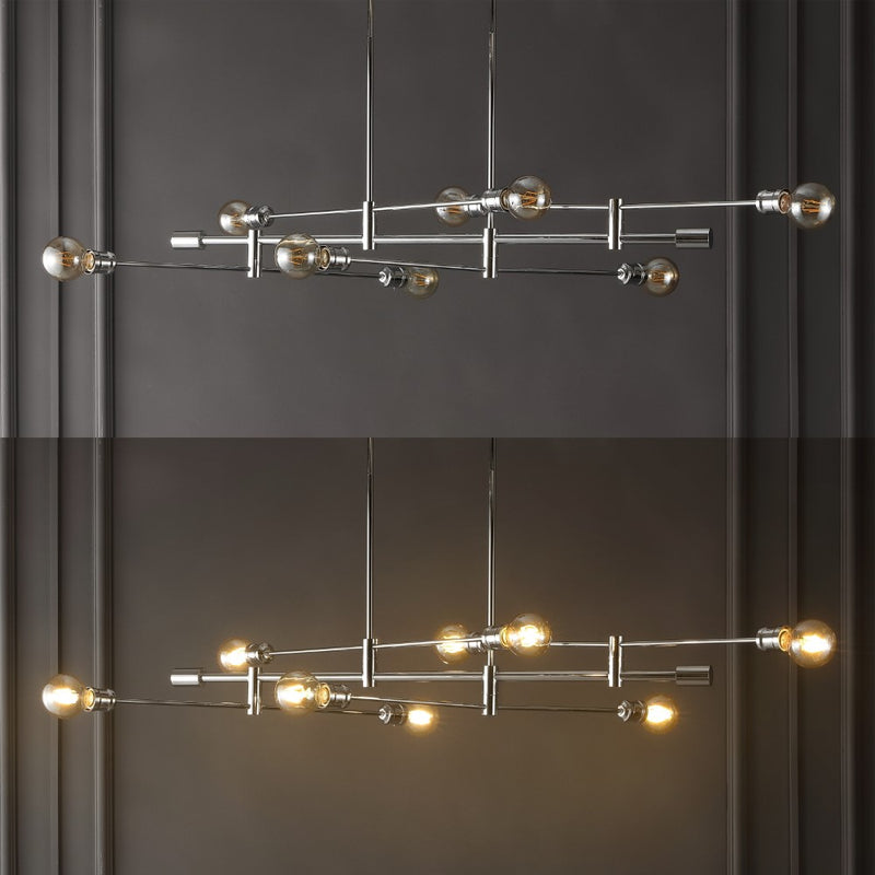 Atlas Modern Vintage Iron Arm-Adjustable LED Chandelier - JONATHAN Y
