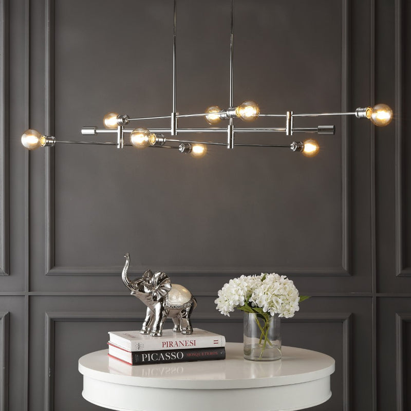 Atlas Modern Vintage Iron Arm-Adjustable LED Chandelier - JONATHAN Y