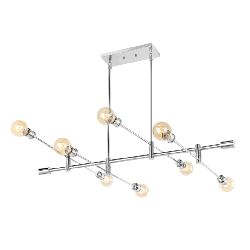 Atlas Modern Vintage Iron Arm-Adjustable LED Chandelier - JONATHAN Y