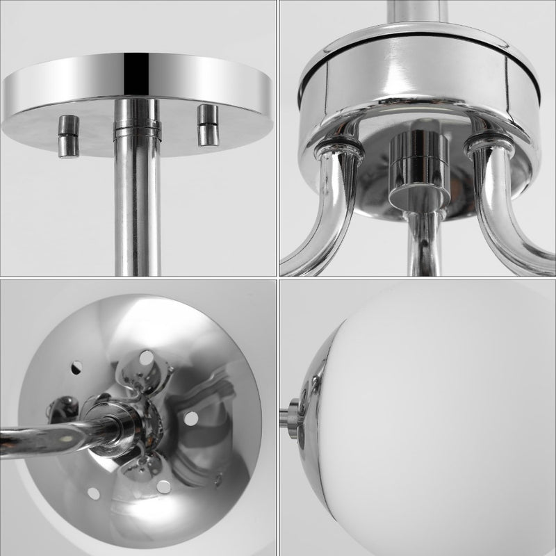Olivier 23.5" 3-Light Bohemian Farmhouse Iron/Frosted Glass LED Semi Flush Mount