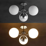 Olivier 23.5" 3-Light Bohemian Farmhouse Iron/Frosted Glass LED Semi Flush Mount