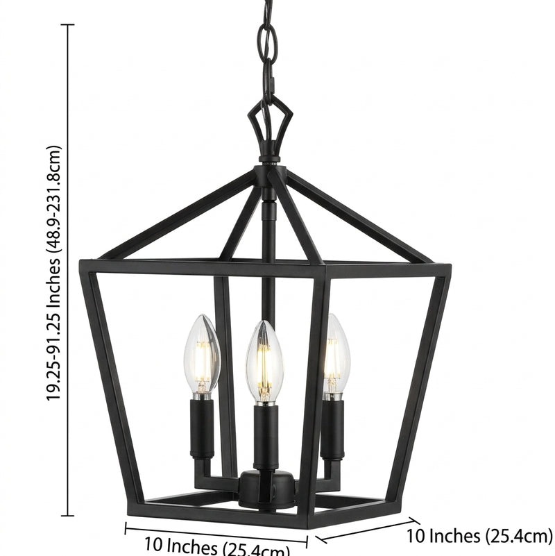 Iris 10" Iron Classic Modern Lantern LED Pendant Oil Rubbed Bronze / 10" – DIM