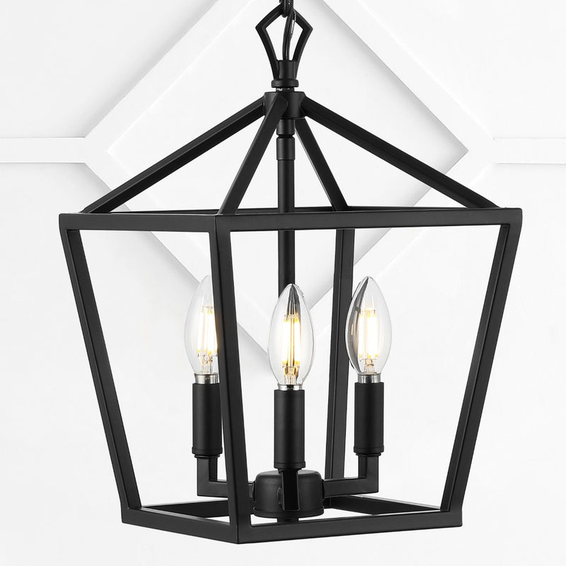 Iris 10" Iron Classic Modern Lantern LED Pendant - JONATHAN Y