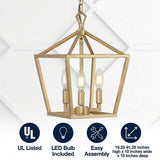 Iris 10" Iron Classic Modern Lantern LED Pendant Brass Gold / 10" – ICONS