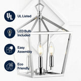 Iris 10" Iron Classic Modern Lantern LED Pendant Chrome / 10" – ICONS