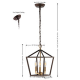 Iris 10" Iron Classic Modern Lantern LED Pendant - JONATHAN Y