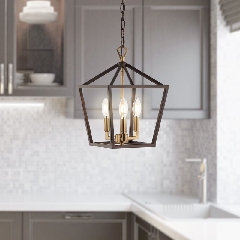 Iris 10" Iron Classic Modern Lantern LED Pendant - JONATHAN Y