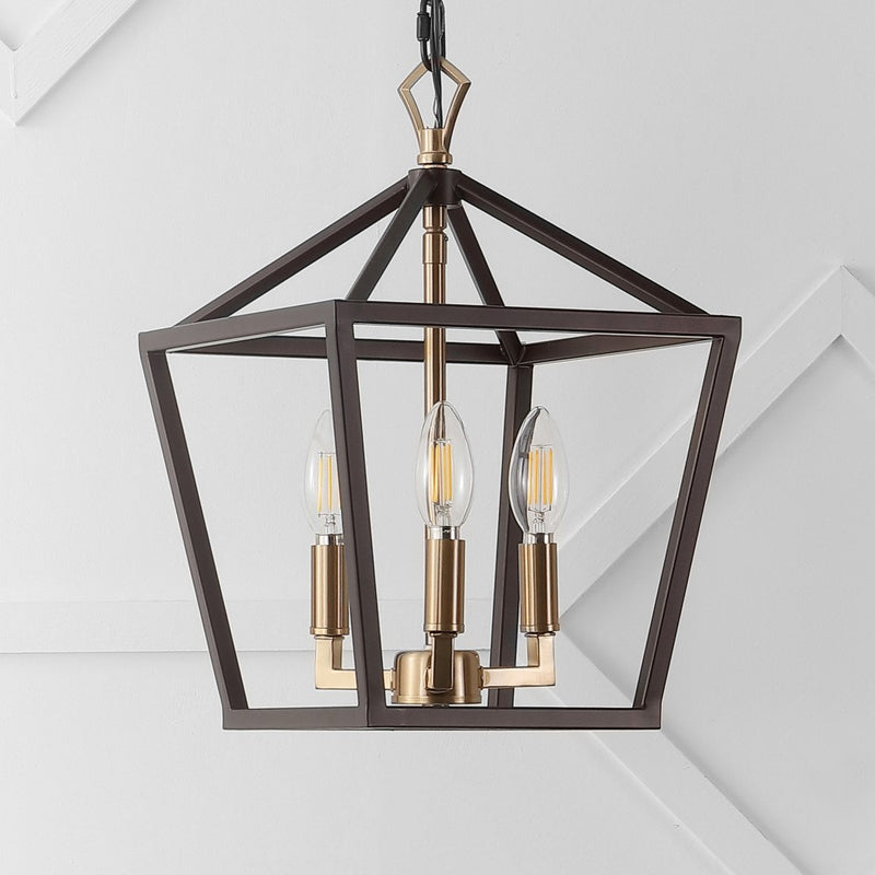 Iris 10" Iron Classic Modern Lantern LED Pendant - JONATHAN Y