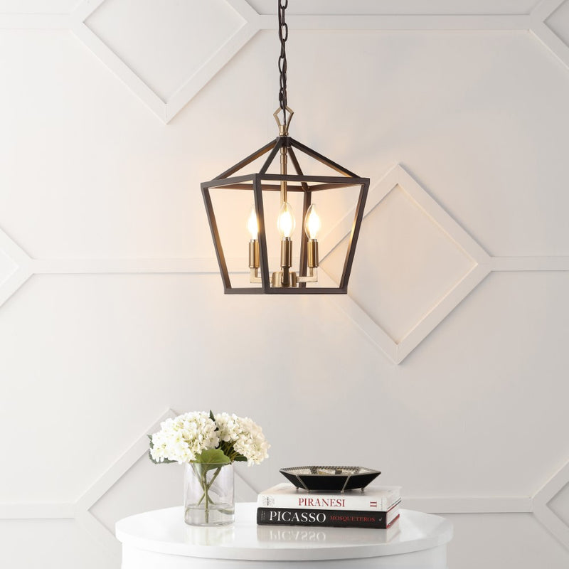 Iris 10" Iron Classic Modern Lantern LED Pendant - JONATHAN Y