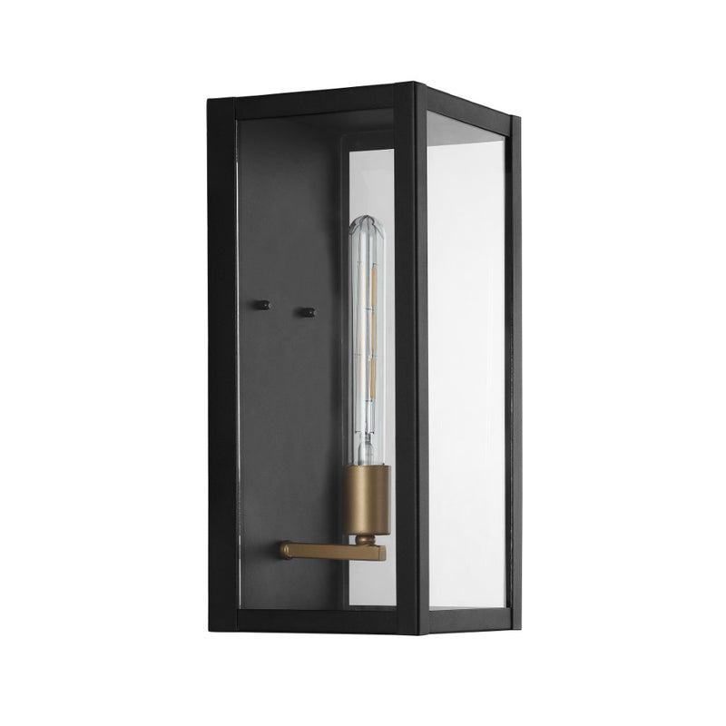 Berlin Iron/Glass Modern Industrial LED Outdoor Lantern - JONATHAN Y