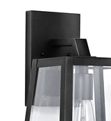 Pasadena 9" Iron/Glass Modern Industrial Angled LED Outdoor Lantern - JONATHAN Y