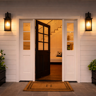 Cary 5.9" Iron/Glass Traditional Modern Lantern LED Outdoor Lantern Set 2