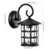 Cadiz 6" Iron/Seeded Glass Cottage Rustic Scrolled Lantern LED Outdoor Lantern - JONATHAN Y