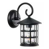 Cadiz 6" Iron/Seeded Glass Cottage Rustic Scrolled Lantern LED Outdoor Lantern - JONATHAN Y