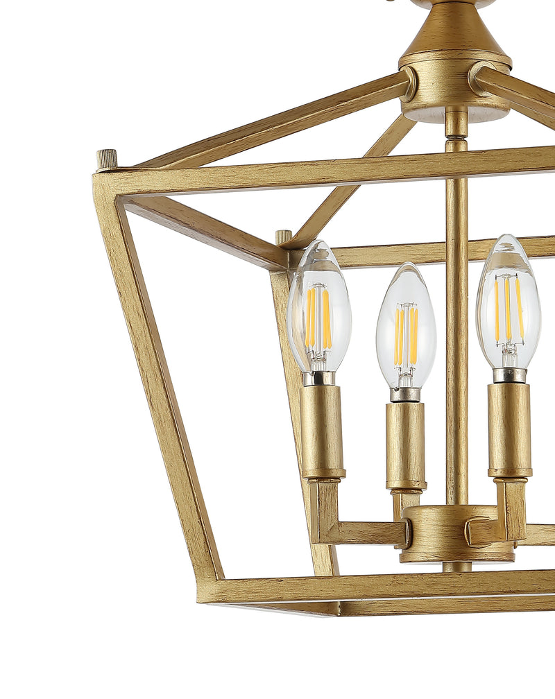 Plains Mini Lantern 12" Iron Modern Farmhouse LED Flush Mount