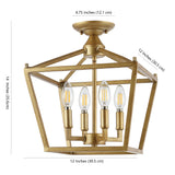 Plains Mini Lantern 12" Iron Modern Farmhouse LED Flush Mount