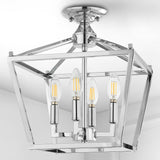 Plains Mini Lantern 12" Iron Modern Farmhouse LED Flush Mount