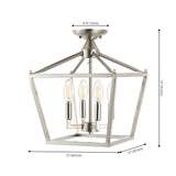 Plains Mini Lantern 12" Iron Modern Farmhouse LED Flush Mount