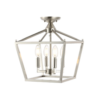 Plains Mini Lantern 12" Iron Modern Farmhouse LED Flush Mount