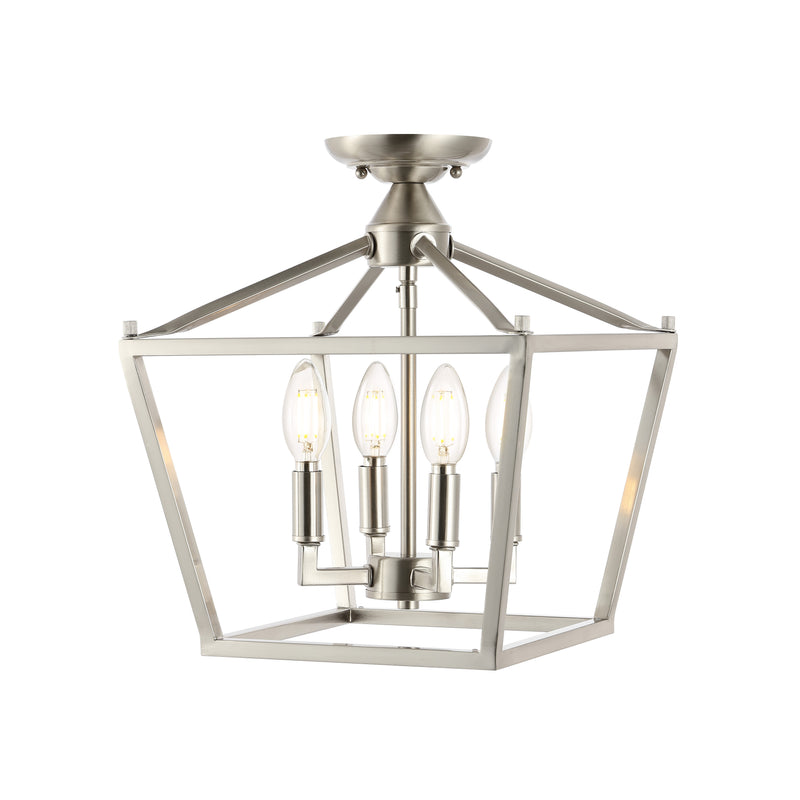 Plains Mini Lantern 12" Iron Modern Farmhouse LED Flush Mount