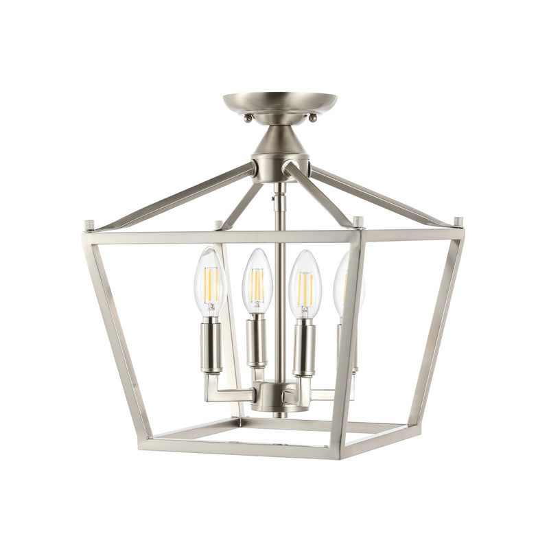 Plains Mini Lantern 12" Iron Modern Farmhouse LED Flush Mount
