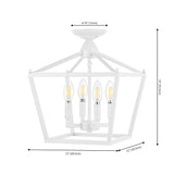 Plains Mini Lantern 12" Iron Modern Farmhouse LED Flush Mount