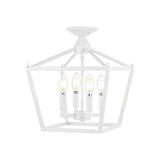 Plains Mini Lantern 12" Iron Modern Farmhouse LED Flush Mount