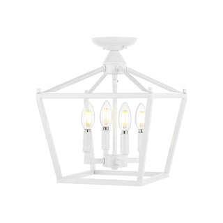 Plains Mini Lantern 12" Iron Modern Farmhouse LED Flush Mount