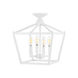 Plains Mini Lantern 12" Iron Modern Farmhouse LED Flush Mount