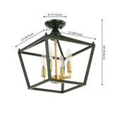 Plains Mini Lantern 12" Iron Modern Farmhouse LED Flush Mount