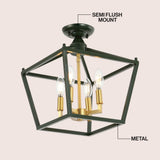 Plains Mini Lantern 12" Iron Modern Farmhouse LED Flush Mount