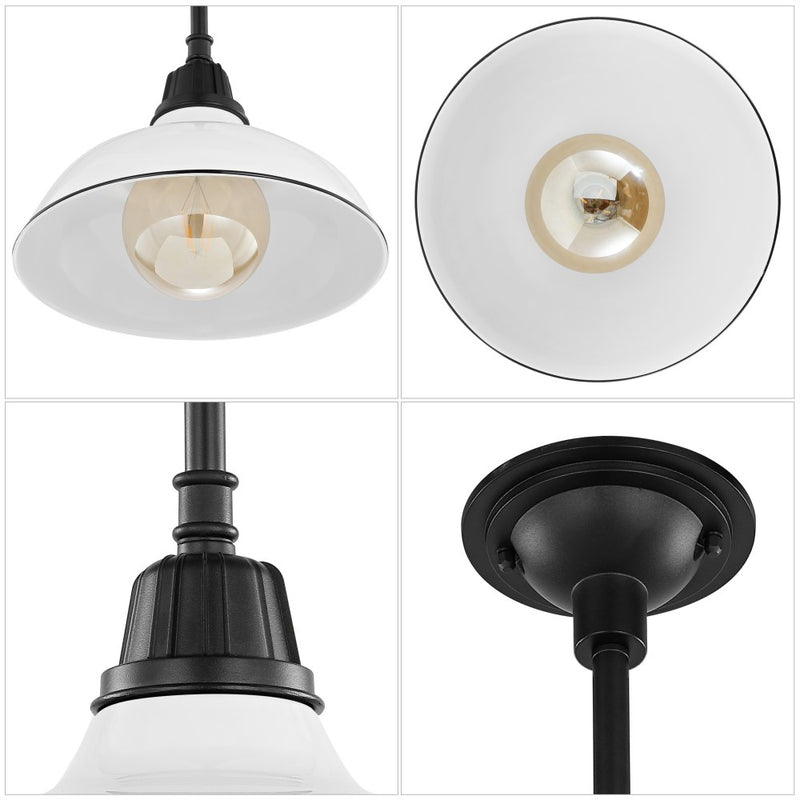 Jasper 12.25" Farmhouse Industrial Indoor/Outdoor Iron LED Pendant