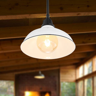 Jasper 12.25" Farmhouse Industrial Indoor/Outdoor Iron LED Pendant