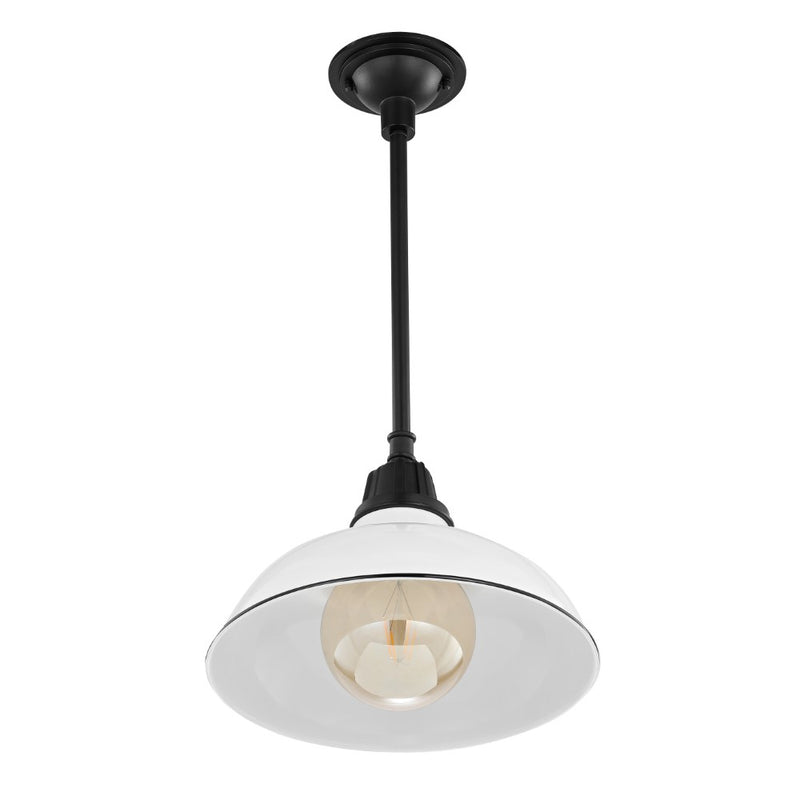 Jasper 12.25" Farmhouse Industrial Indoor/Outdoor Iron LED Pendant