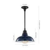 Jasper 12.25" Farmhouse Industrial Indoor/Outdoor Iron LED Pendant