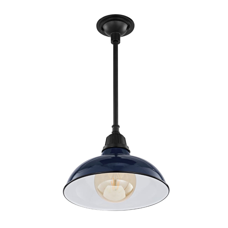 Jasper 12.25" Farmhouse Industrial Indoor/Outdoor Iron LED Pendant