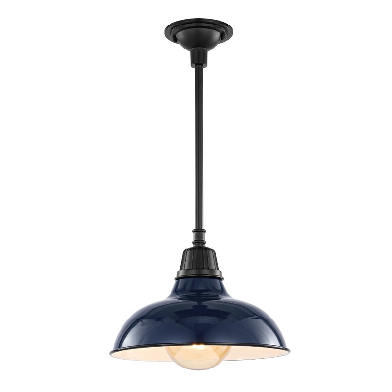 Jasper 12.25" Farmhouse Industrial Indoor/Outdoor Iron LED Pendant